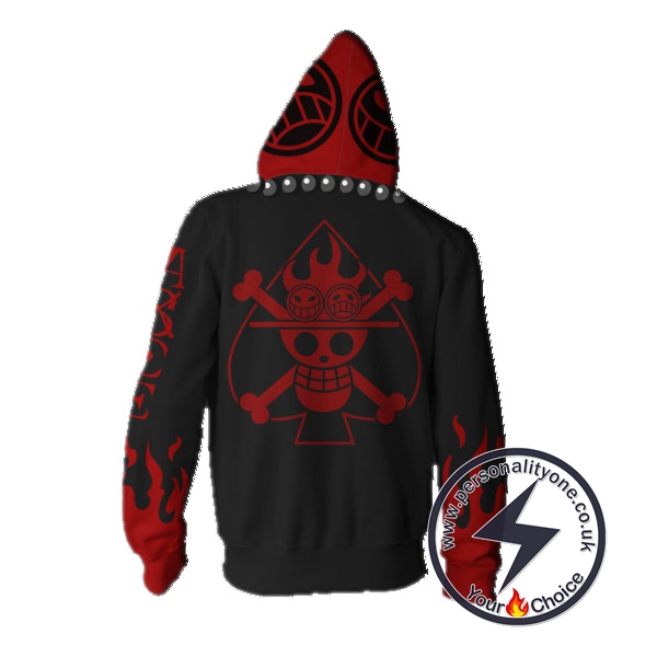 One Piece Portgas D. Ace Zip Up Hoodie Jacket